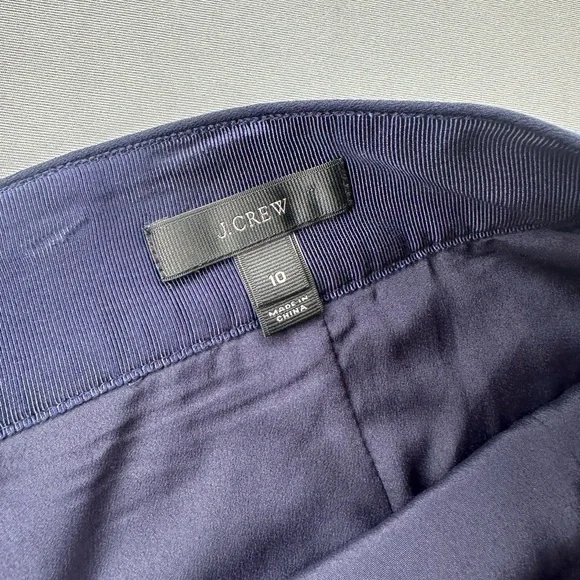 5 for $40 J.crew Pleated Skirt Women Size 10 Navy - Picture 6 of 7